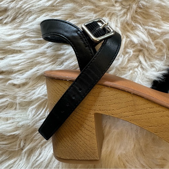 Universal Thread Platform Sandals Womens Size 6 Heels Strappy Black & Tan Pumps - Picture 5 of 15